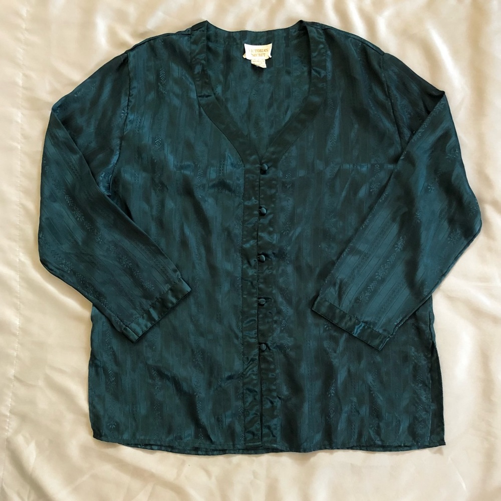 Vintage Victoria’s Secret Gold Label Green Tunic Night Shirt Size M Sleepwear